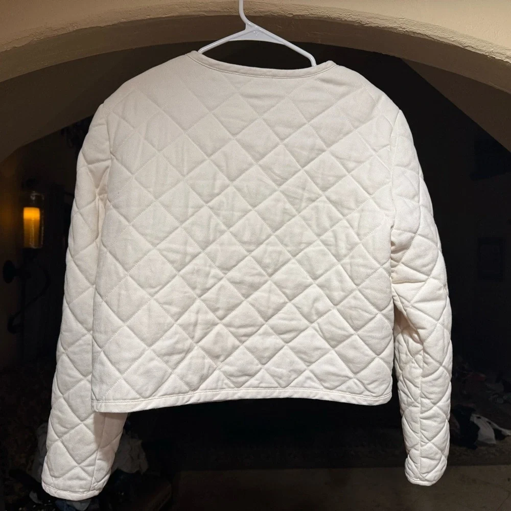 Rachel Zoe Quilted Creamy Pink Jacket - Size Large - Picture 2 of 3